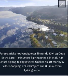 a screenshot of a flyer with a river and clouds at Feriehus Tripperåsen Moi in Eikje +4 photos