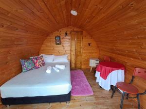 Postel nebo postele na pokoji v ubytování Cabaña Lunar