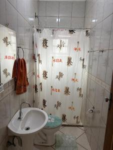 Koupelna v ubytování casa da serra