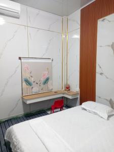 Giường trong phòng chung tại Mai homestay