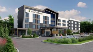 卡斯珀Hyatt Place Casper的带停车场的酒店效果图