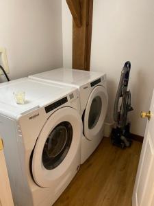 a white washer and dryer in a room at Delightful Vacation Rental for Group Getaway in Polk County, Tennessee in Reliance