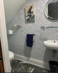 un baño con inodoro y lavabo en Historic Home Near UF Health & Stadium, en Jacksonville 9 fotos más