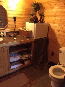 Koupelna v ubytování Rustic Cabin Rental on Secluded Farmland near Raleigh, North Carolina