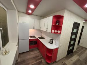 Η κουζίνα ή μικρή κουζίνα στο Квартира проспект Науки Центр