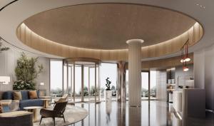 een weergave van een woonkamer met een rond plafond bij Holiday Inn Express Shenzhen Sports Center by IHG in Shenzhen