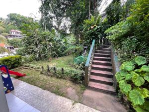 a stairway leading up to a garden with plants at Michelles at Peradeniya Kandy in Kiribatkumbura