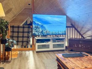 a large flat screen tv in a room at 6 person holiday home in Urangsvåg-By Traum in Ervik