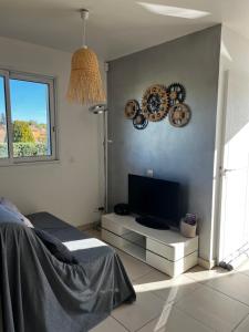 TV a/nebo společenská místnost v ubytování Studio 4 personnes