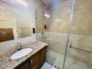 Koupelna v ubytování Hotel Agm