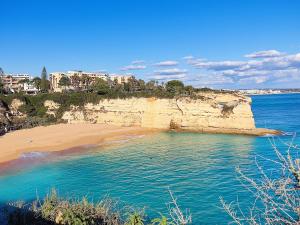 a view of a beach next to a cliff at T3 1ºDto Lote 9 - Casas & Papeis in Bicas