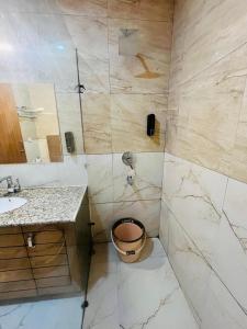 Koupelna v ubytování Hotel Agm