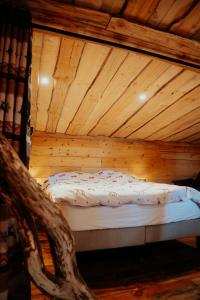 Postel nebo postele na pokoji v ubytování La Cabane dans les arbres du Domaine de la Forestière