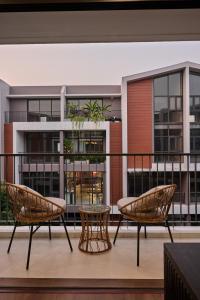 Balkón nebo terasa v ubytování The Lumen Stay - Vinhomes Ocean Park 3