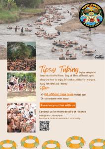 a collage of photos of people in the water at Outback Hostel & Community in Pai