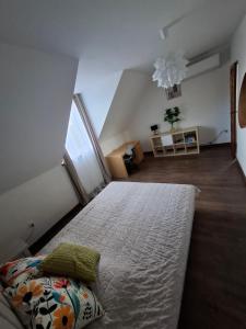 a bedroom with a large bed and a window at Apartamenty TUTERRA IV in Zabagnie