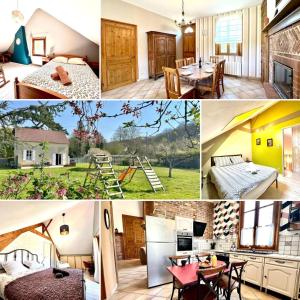 a collage of pictures of a house at Le Gîte d’en Bas-St Valery à 15min-Équipement bébé in Quesnoy-le-Montant