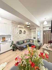 Kuchyň nebo kuchyňský kout v ubytování TOD APARTMENTS Palas Mall