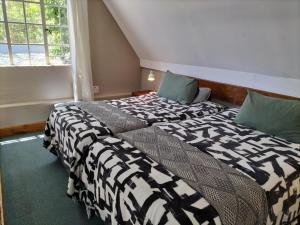 two beds sitting next to each other in a room at Suites on 74 in Worcester