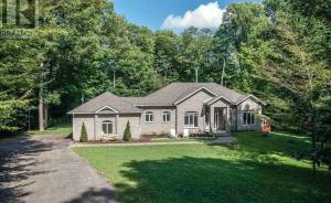 une maison avec une grande cour et une allée. dans l'établissement Family friendly place with pool and jacuzzi, à Penetanguishene