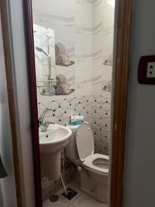 a bathroom with a toilet and a sink at Mostafa Jamaica guesthouse in Aswan