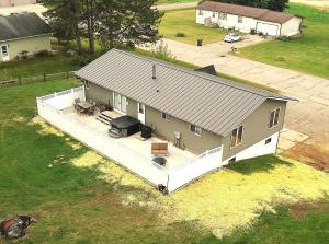an overhead view of a house with a grill at Hot Tub/Snowmobile Trails/The Hemlock in Reedsburg