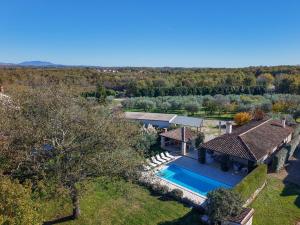 an aerial view of a villa with a swimming pool at Villa Mainenti in Višnjan