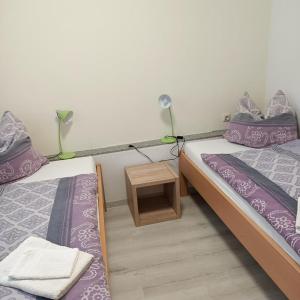 Postel nebo postele na pokoji v ubytování NEU! Ferienwohnung Biberburg EG