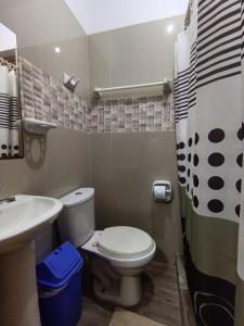 a bathroom with a toilet and a sink at HOSPEDAJE JOSUE - paracas in Paracas
