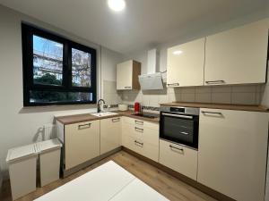 Kuchyň nebo kuchyňský kout v ubytování Ferienwohnung Kassel Harleshausen mit Ladesäule