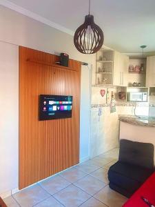 O bucătărie sau chicinetă la Apto Boqueirão próximo e com vista Mar