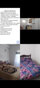 a collage of pictures of a bedroom with a bed at Casa mar del tuyu in Mar del Tuyú