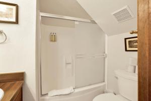 een badkamer met douche en toilet bij Switzerland Summit Condo #2569 in Big Bear Lake +12 foto's