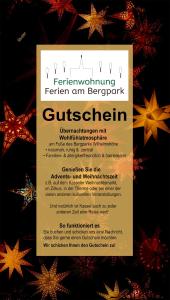 Un cartel para un evento navideño con estrellas en Ferien am Bergpark - Kassel, Bad Wilhelmshöhe, en Kassel