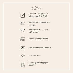 een screenshot van het amazonazon echo-scherm met een lijst met ingrediënten bij Allgäu Suites - Innenstadt, Schlafzimmer, Küche, Parkplatz möglich, Dachterrasse in Kempten