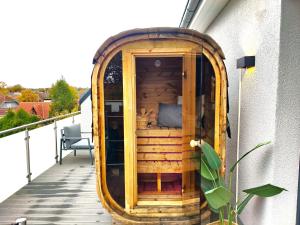 Balkón nebo terasa v ubytování Penthouse-Wohnung nähe Hannover Messe - 25 min -sofort verfügbar für Agritechnica