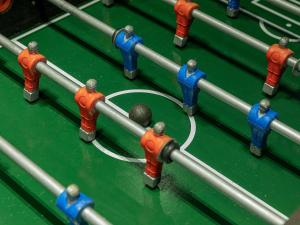a snooker table with a ball in a circle on it at ibis budget Maceió Pajuçara in Maceió