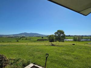 a view of a field of green grass at Forest View Farm Stay in Pirongia