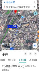 a screenshot of a map of a city at 豐陽客棧 in Fengyuan
