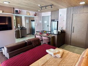 Kuchyň nebo kuchyňský kout v ubytování NEW TIME- Conforto e Excelência SC Hospedagens Premium