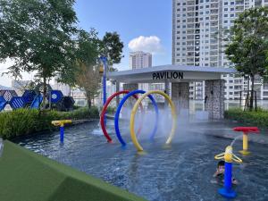 a water park with a bunch of water slides at Georgetown Urban Family & Baby-Friendly Home with Skypool Seaview in Jelutong