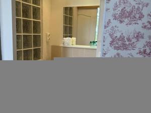 a bathroom with a mirror and a sink in a room at Maison de maître XIXe avec piscine partagée et jardin à Gipcy - FR-1-489-504 in Gipcy +17 photos