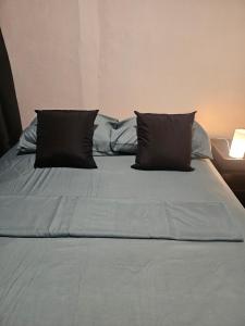 een bed met twee kussens erop bij Kit Osaka in Brasilia