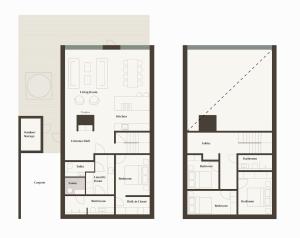 a floor plan of a condo and a house at Joiku Luxury Lakeview Chalet in Kolari