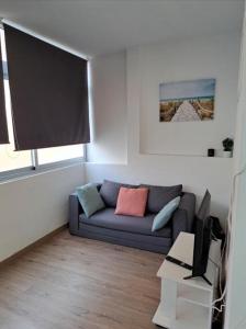 プエルト・デ・ラ・クルスにあるCómodo Rinconcito en Puertoのソファと薄型テレビのあるリビングルーム