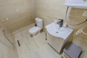 een badkamer met een wit toilet en een wastafel bij Komovi Luxury Sunset in Andrijevica +23 foto's