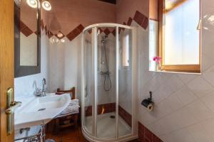 a bathroom with a shower and a sink at La Chatarrería De Ferreros-Otero in Otero de Herreros +33 photos