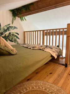 Postel nebo postele na pokoji v ubytování Jungle Room avec Jacuzzi privé