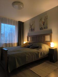 Ένα ή περισσότερα κρεβάτια σε δωμάτιο στο Ludza stay Apartment