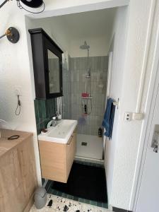 Koupelna v ubytování Grande villa familiale à 5 min des plages en voiture - 4 chambres - wifi - clim - stationnement facile - grande cour